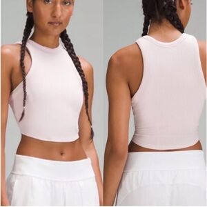 Lululemon Hold Tight Cropped Tank Top Soft Flush Light Pink 10